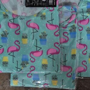 Medium - Flamingo and Cactus Nightgown PJ Pajama Medium - New